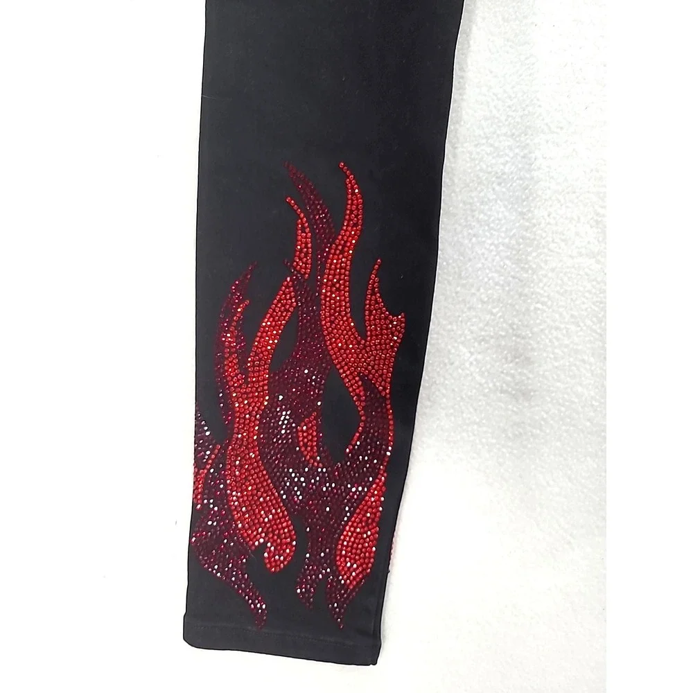 GVAPI Overseaz Drip Jeans Mens 30‎ Flame Rhinestone Distressed Limited Edition